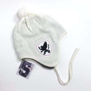 Ivory Wool Toque w/ Ear Flaps and Pom Pom, Triple Five Soul, Women's O/S , NWT